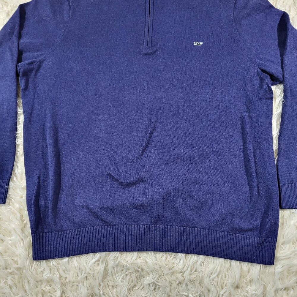 Vineyard Vines Navy Blue Quarter Zip Mens Sweater XXL - Picture 3 of 15